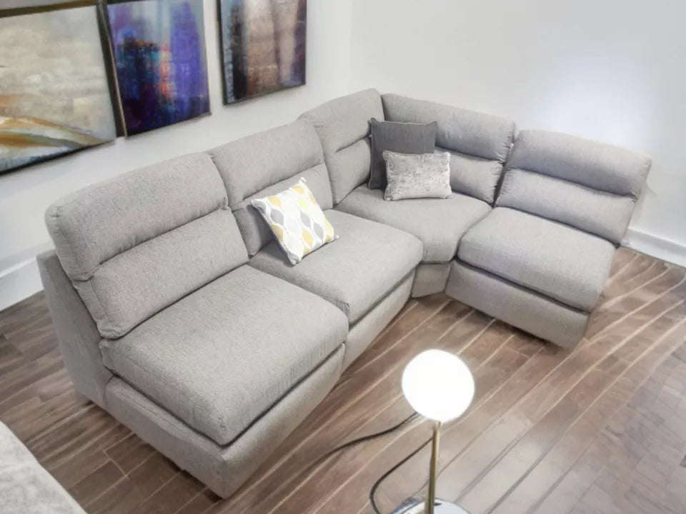 Oak Furniture land Morgan Steel Grey Right Hand Armless Corner Sofa