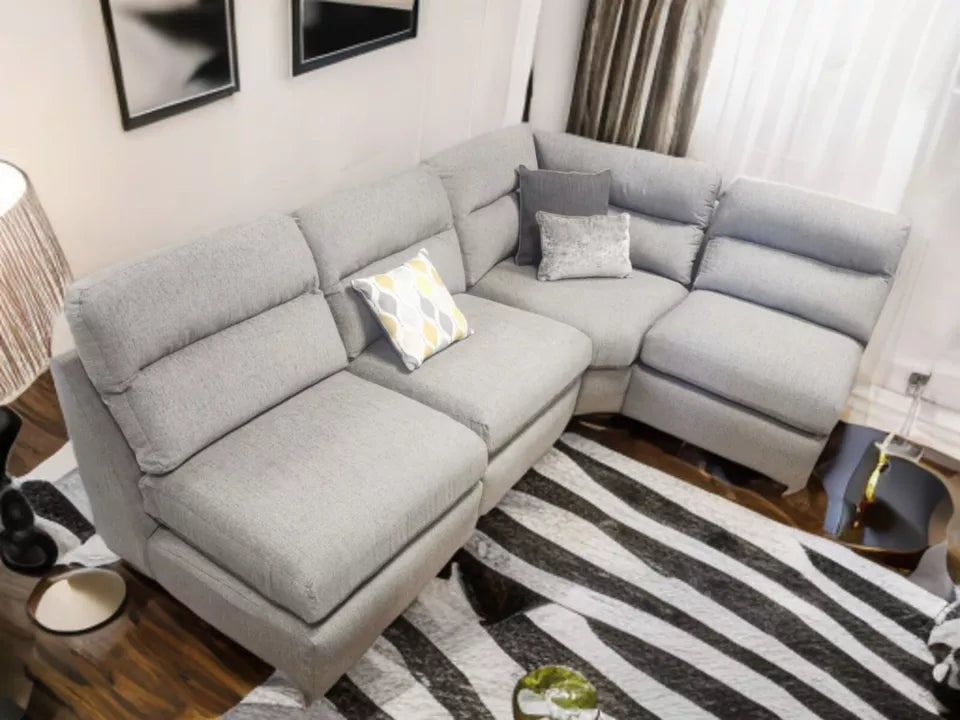 Oak Furniture land Morgan Steel Grey Right Hand Armless Corner Sofa